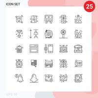 25 Line concept for Websites Mobile and Apps tube chemistry maps mobile banking Editable element Design Elements vector