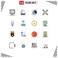 Universal Icon Symbols Group of 16 Modern Flat Colors of account electric finance cord charge Editable Pack of Creative element Design Elements vector