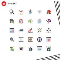 Stock element Icon Pack of 25 Line Signs and Symbols for safety firewall care defence factory Editable element Design Elements vector