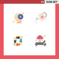 Modern Set of 4 Flat Icons and symbols such as human teamwork eye view bottle collaboration Editable element Design Elements vector