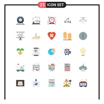 User Interface Pack of 25 Basic Flat Colors of lecture service ip towel surveillance Editable element Design Elements vector