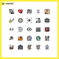 Universal Icon Symbols Group of 25 Modern Filled line Flat Colors of e waiting location hour hourglass Editable element Design Elements vector