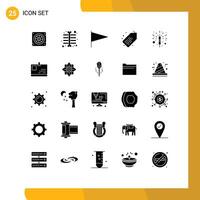 25 Creative Icons Modern Signs and Symbols of id card spark flag fireworks sale Editable element Design Elements vector
