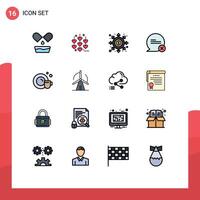 Stock element Icon Pack of 16 Line Signs and Symbols for cleaning dish hole interaction communication Editable Creative element Design Elements vector