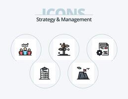 Strategy And Management Line Filled Icon Pack 5 Icon Design date appointment stamp paper network vector