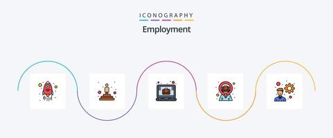 Employment Line Filled Flat 5 Icon Pack Including startup developer case case briefcase vector