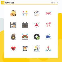 Group of 16 Flat Colors Signs and Symbols for food scalpel business product dragon Editable Pack of Creative element Design Elements vector