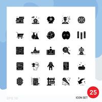 25 Solid Glyph concept for Websites Mobile and Apps global stethoscope talent physician people Editable element Design Elements vector