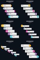 element 6 Infographics Pack Presentation slide template 5 Steps cycle diagrams and timelines vector