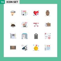 Stock element Icon Pack of 16 Line Signs and Symbols for virtual heart technology real amphora Editable Pack of Creative element Design Elements vector