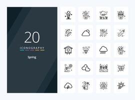20 Spring Outline icon for presentation vector