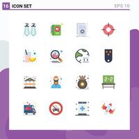 Set of 16 Modern UI Icons Symbols Signs for earrings developer diary writing script Editable Pack of Creative element Design Elements vector