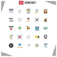 Modern Set of 25 Flat Colors Pictograph of watch table internet clock modern Editable element Design Elements vector