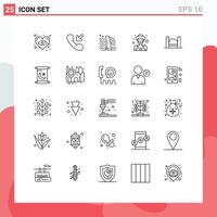 25 Line concept for Websites Mobile and Apps industrial cross factory bridge man Editable element Design Elements vector