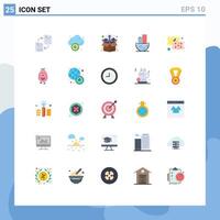 Group of 25 Flat Colors Signs and Symbols for pillow business technology architecture up Editable element Design Elements vector