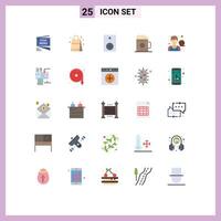 Group of 25 Modern Flat Colors Set for drink beer american alcohol speaker Editable element Design Elements vector