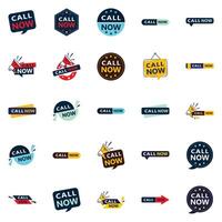 Call Now 25 Modern Typographic Elements for promoting calls in a current way vector
