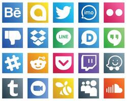 20 Social Media Icons for Your Designs such as reddit google hangouts flickr disqus and dropbox icons Versatile and high quality vector