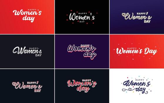 internacional De las mujeres día mano escrito tipografía antecedentes vector