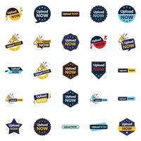 25 Versatile element Designs in the Upload Now Pack Perfect for Graphic and Product Designers vector