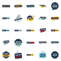 The Upload Now element Pack 25 Elegant Designs for Graphic and Product Designers vector
