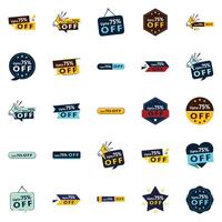 25 Versatile and Editable element Designs in the Up to 70 Off Bundle Perfect for Discount Advertising vector