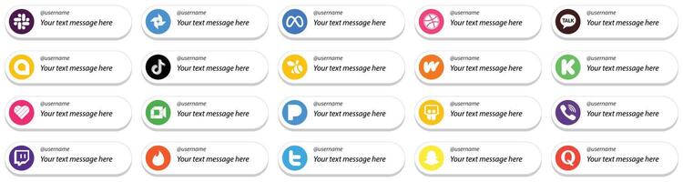 20 Customizable Social Media Follow Me Icons such as likee kickstarter douyin literature and swarm icons Elegant and unique vector