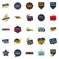 25 Professional Typographic Elements for a polished calling message Call Now vector