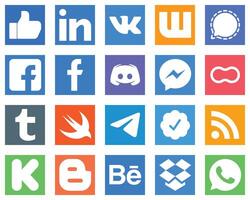 20 Social Media Icons for Your Designs such as facebook text and discord icons Versatile and high quality vector