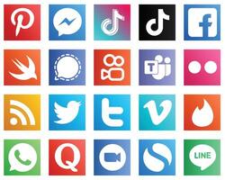20 Professional Social Media Icons such as microsoft team mesenger and swift icons Minimalist and professional vector