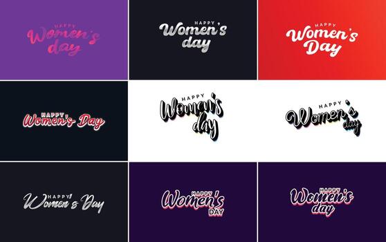 internacional De las mujeres día mano escrito tipografía antecedentes vector