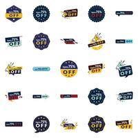 Make the Most out of Your Sale with the Up to 70 Off element Pack 25 High Impact Designs vector
