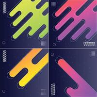 Pack of 4 Modish Style Abstractions in Color element Illustrations vector