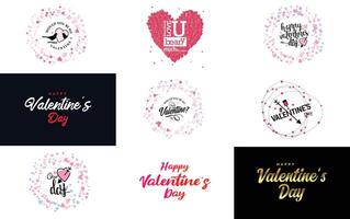 Love word art design with a heart shaped gradient background vector