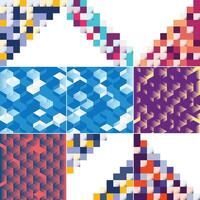 Square blue geometrical abstract background pack of 9 available vector