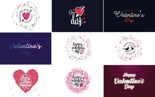 Love word art design with a heart shaped background and a bokeh effect vector