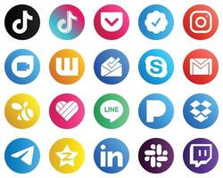 Complete Social Media Icon Pack 20 icons such as mail gmail meta chat and inbox icons High quality and minimalist vector