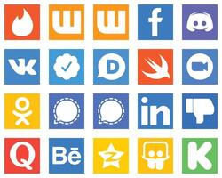 All in One Social Media Icon Set 20 icons such as odnoklassniki meeting and swift icons High definition and unique vector