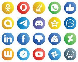 20 Unique Social Media Icons such as message like discord and messenger icons Creative and high resolution vector