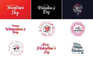 Love word art design with a heart shaped background and a sparkling effect vector