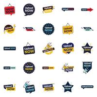 25 Versatile element Designs in the Upload Now Pack Perfect for Graphic and Product Designers vector