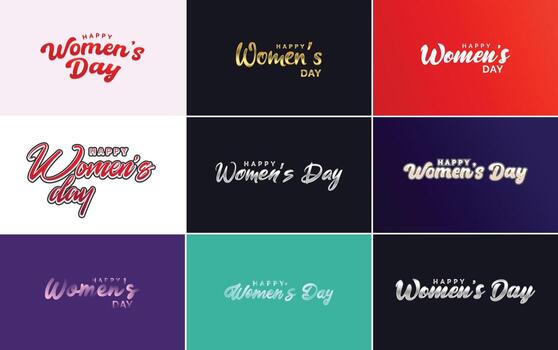 internacional De las mujeres día mano escrito tipografía antecedentes vector