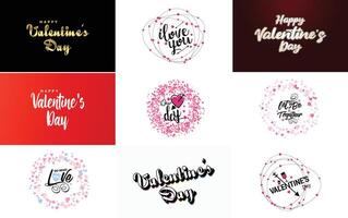 Love word art design with a heart shaped background and a bokeh effect vector