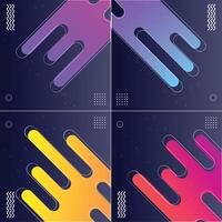 Pack of 4 Cool and Modern Abstract Gradient Shape Backgrounds vector