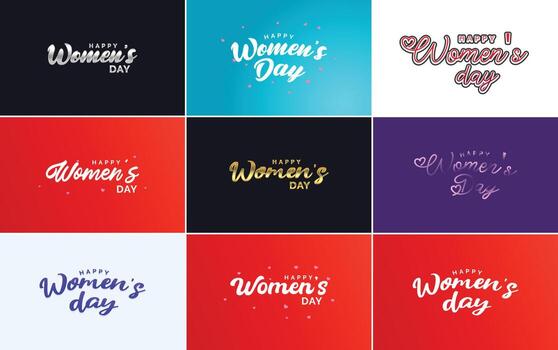 internacional De las mujeres día mano escrito tipografía antecedentes vector