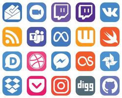 20 Social Media Icons for Your Business such as messenger disqus feed swift and facebook icons High Resolution Gradient Icon Set vector