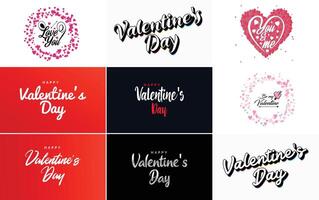 Love word art design with a heart shaped gradient background vector