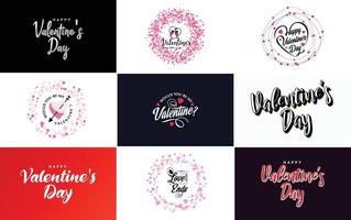 Love word art design with a heart shaped background and a bokeh effect vector