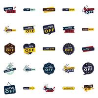 The Up to 70 Off Pack 25 Unique element Designs for Your Next Sale Event vector