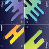 Pack of 4 element Illustrations of Modish Backgrounds with Designed Shapes vector